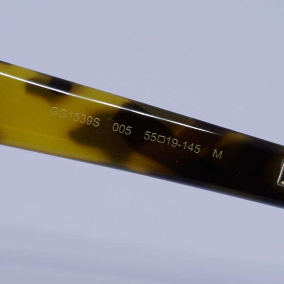 Gucci GG1539S 005 Sunglasses Yellow Havana Square Frame, Brown Lenses - Picture 8 of 13